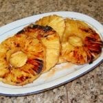 Platter of grilled pineapple slices