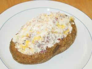 Stuffed potato before baking again