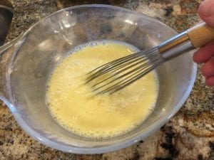 Whisking wet ingredients together