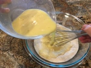 Whisking wet into dry ingredients