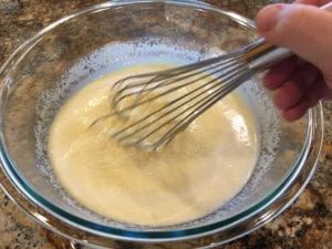Hoecake batter ready for cooking