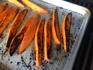 Wedges at the end of grilling