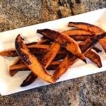 Sweet potato wedges ready to eat