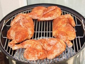 Chicken goes into the cooker