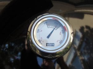 Thermometer showing cooker temperature