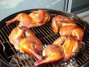 Marinated chicken after cooking for 1 hour.