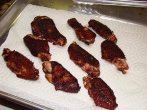 Wings after 1 minute of frying