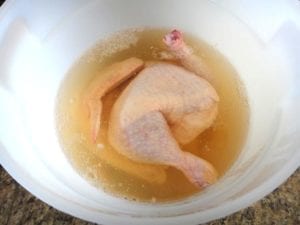 Chicken in brine solution