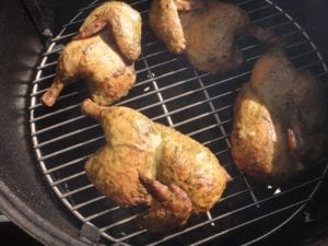 Basted chicken after 15 minutes of cooking