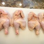 Four chicken halves