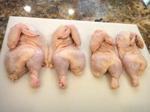 Four chicken halves