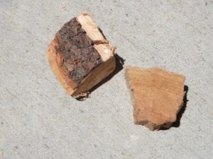 Two small chunks of cherry smoke wood