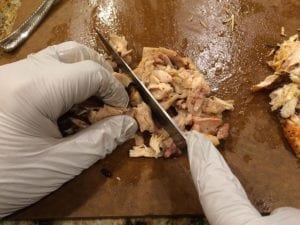 Chopping the dark meat