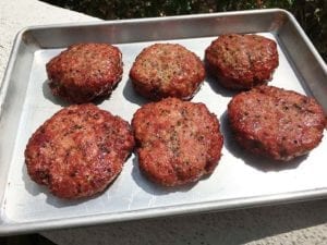 Finished burgers