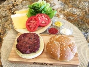 Bacon/beef burger with all the fixins