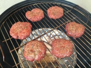 Burgers after 45 minutes of smoking