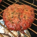 Close-up of ground beef burger