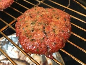 Close-up of ground beef burger