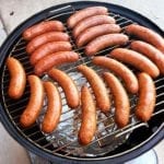 Sausages after 30 minutes in the WSM