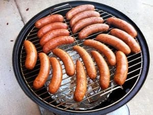Sausages after 30 minutes in the WSM