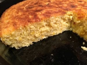 Interior view of sour cream cornbread