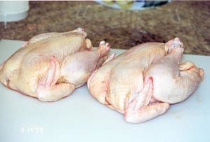 Two whole chickens