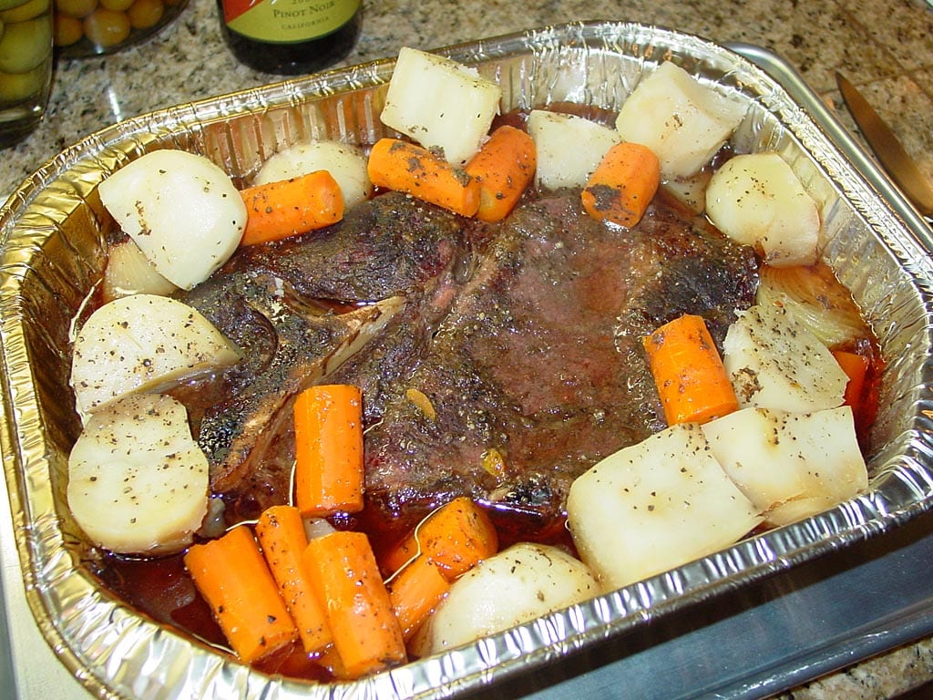Chuck roast and vegetables finished cooking