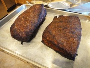 Meat ready to wrap in aluminum foil