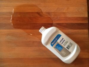 Mineral oil on cutting board