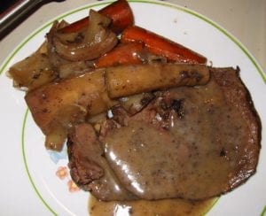 Moosemeat roast with pan gravy