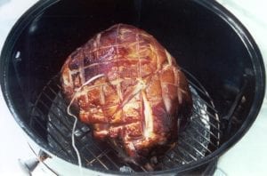 Ham after two hours of cooking