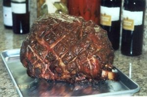 Mustard & whiskey glazed ham