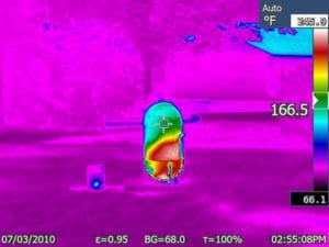Distant infrared photo of the WSM and chimney starter