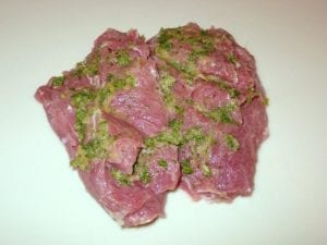 Paste applied to lamb