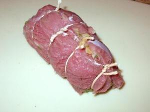 Tied lamb roast
