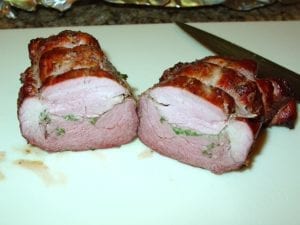 Interior view of lamb roast