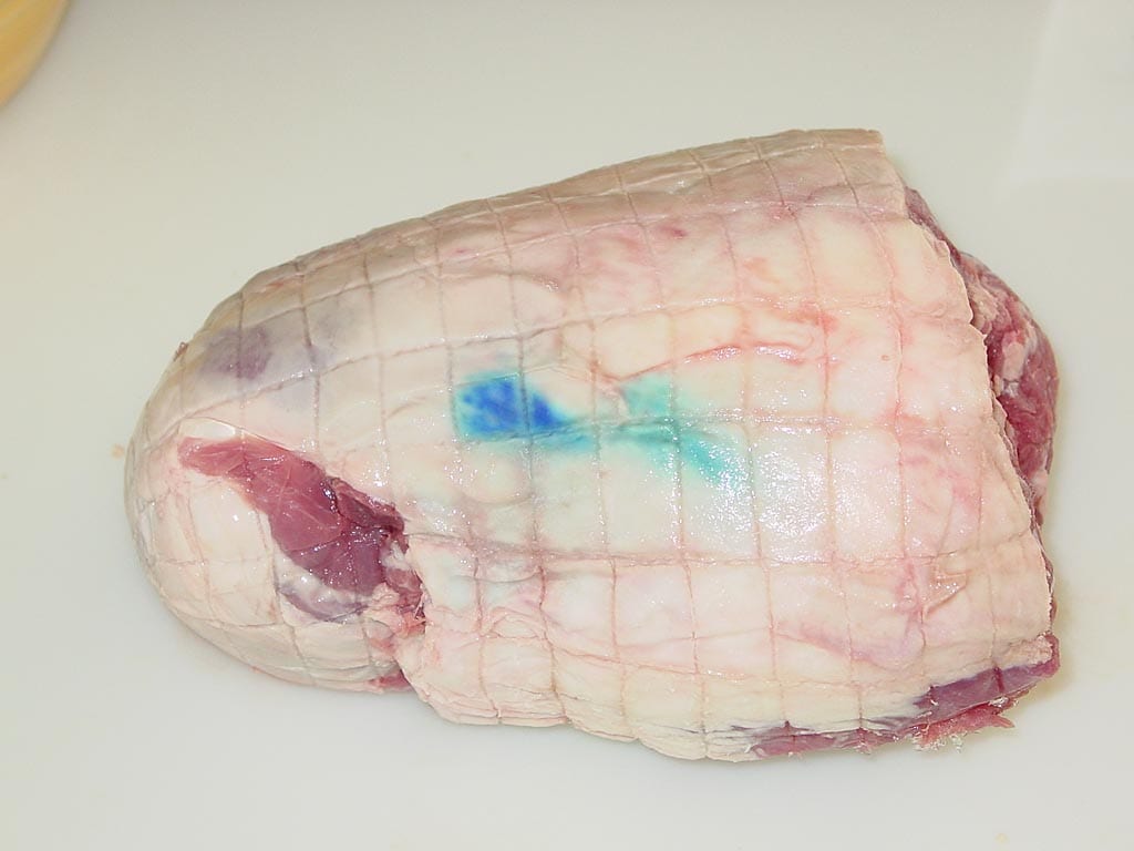 Lamb with netting removed