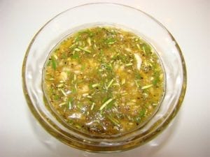 Close-up of marinade in a bowl