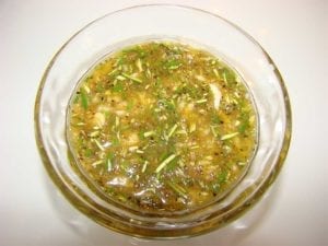 Close-up of marinade in a bowl