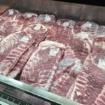 Pork bellies on display at Costco