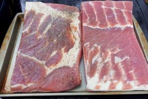 Pork belly after curing