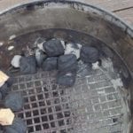 Pile of lit briquets bumps up cooker temp