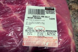Pork belly package label