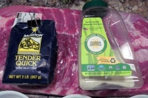 Morton Tender Quick and organic cane sugar