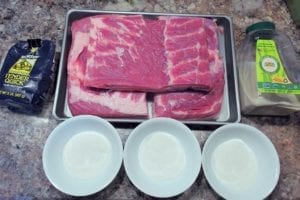 Three bowls for three cure mixes