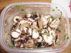 Tako with onions and seasonings
