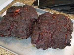 Cooked pork butts