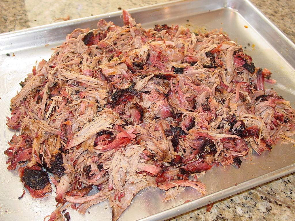 Tray of pulled pork