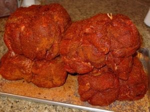 Re-rubbed porks butts