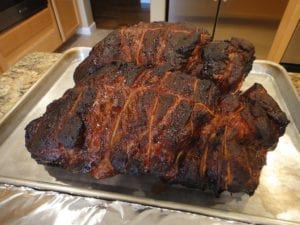 Pork butts ready for foiling